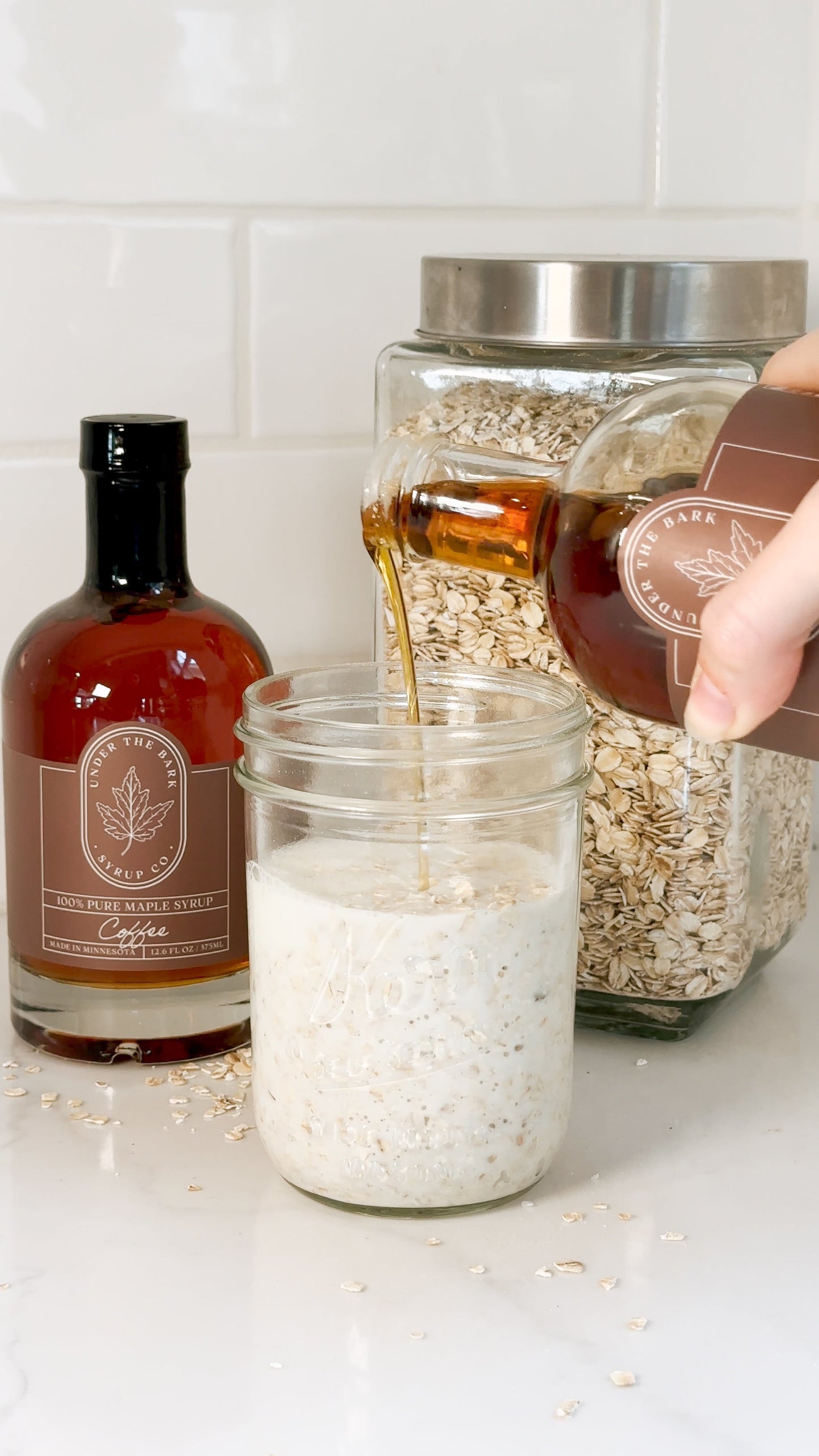 Overnight Oats with Coffee Maple Syrup